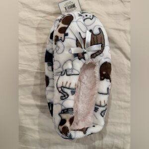 NWT cat slippers - fashion by Mirabeau size L/XL kitty velvety fleece